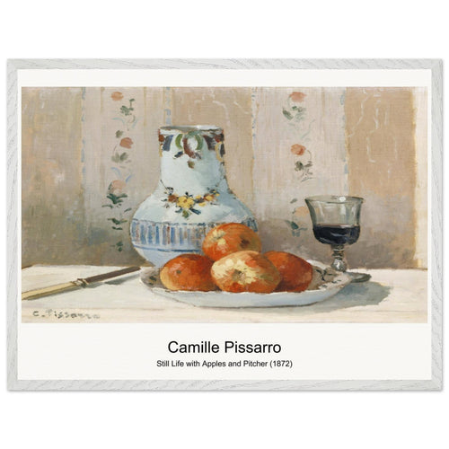 Still Life with Apples and Pitcher (1872) by Camille Pissarro. Archival Print on Museum Quality Matte Paper. Premium Wood Framed Wall Art. Optimised Aspect Ratio.