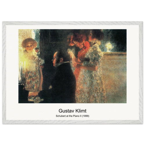 Schubert at the Piano II (1899) by Gustav Klimt. Archival Print on Museum Quality Matte Paper. Premium Wood Framed Wall Art. Original Aspect Ratio