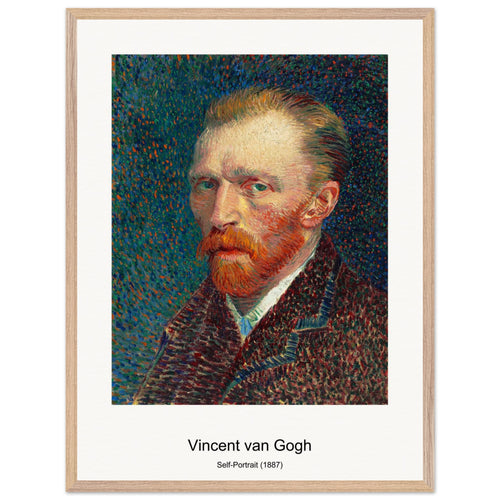 Self-Portrait (1887) by Vincent van Gogh. Archival Print on Museum Quality Matte Paper. Premium Wood Framed Wall Art. Original Aspect Ratio