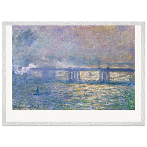 Charing Cross Bridge (1903) by Claude Monet. Archival Print on Museum Quality Matte Paper. Premium Wood Framed Wall Art. Original Aspect Ratio