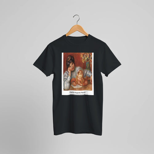 Anemones (Anémones) (1912) by Pierre-Auguste Renoir. Custom Print on a 100% Airlume Combed and Ring-Spun Cotton Unisex Crewneck T-shirt Optimised Aspect Ratio.