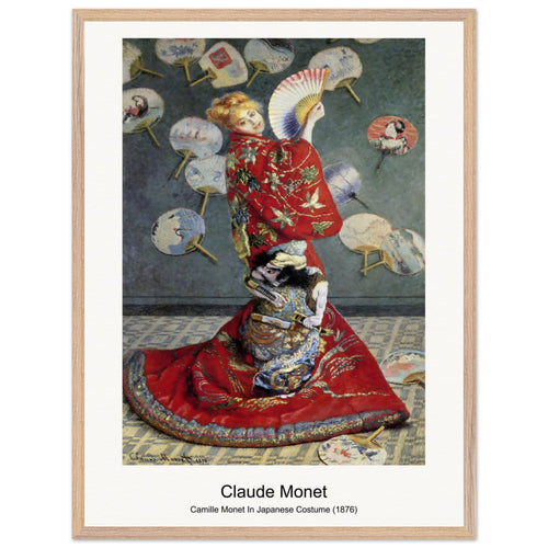 Camille Monet In Japanese Costume (1876) by Claude Monet. Archival Print on Museum Quality Matte Paper. Premium Wood Framed Wall Art. Optimised Aspect Ratio.