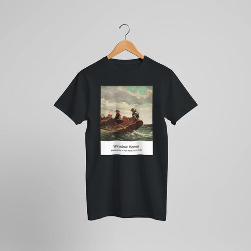 Willow wallpaper pattern (1874) by William Morris. Custom Print on a 100% Airlume Combed and Ring-Spun Cotton Unisex Crewneck T-shirt Optimised Aspect Ratio.