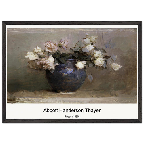 Roses (1890) by Abbott Handerson Thayer. Archival Print on Museum Quality Matte Paper. Premium Wood Framed Wall Art. Optimised Aspect Ratio.