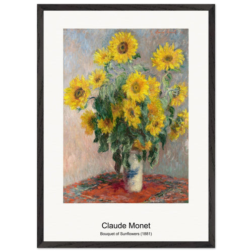 Bouquet of Sunflowers (1881) by Claude Monet. Archival Print on Museum Quality Matte Paper. Premium Wood Framed Wall Art. Optimised Aspect Ratio.