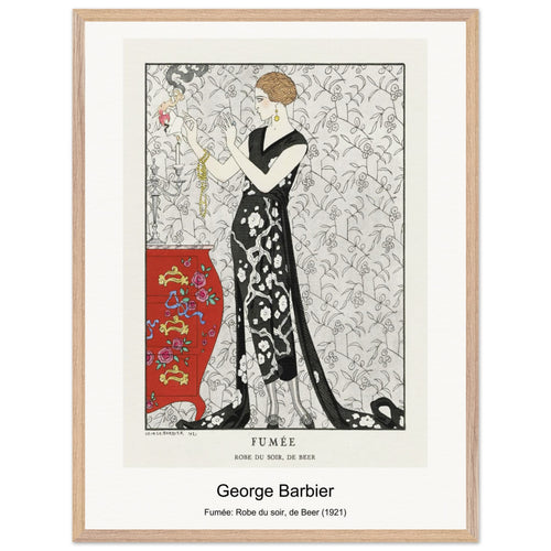 Fumée: Robe du soir, de Beer (1921) by George Barbier. Archival Print on Museum Quality Matte Paper. Premium Wood Framed Wall Art. Optimised Aspect Ratio.