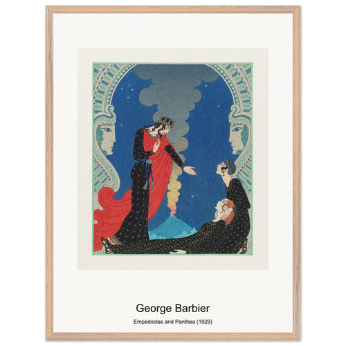 Empedocles and Panthea (1929) by George Barbier. Archival Print on Museum Quality Matte Paper. Premium Wood Framed Wall Art. Original Aspect Ratio
