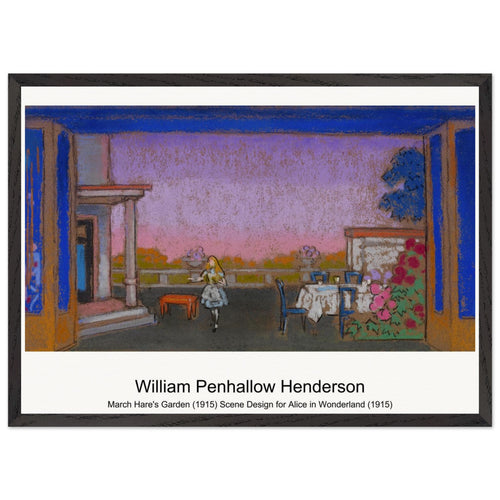 March Hare's Garden (1915) Scene Design for Alice in Wonderland (1915) by William Penhallow Henderson. Archival Print on Museum Quality Matte Paper. Premium Wood Framed Wall Art. Original Aspect Ratio