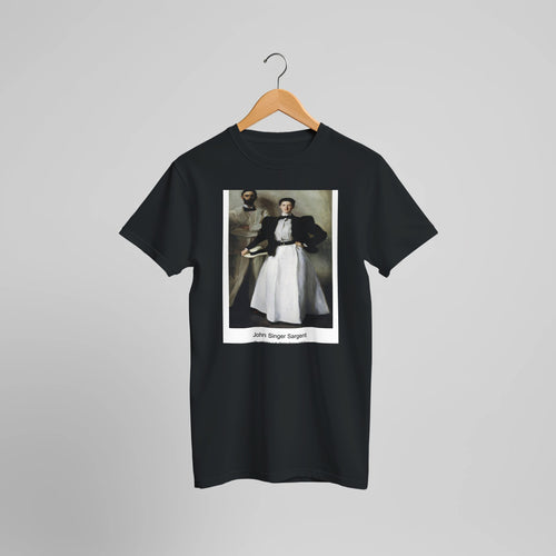 Mr. and Mrs. I. N. Phelps Stokes (1897) by John Singer Sargent. Custom Print on a 100% Airlume Combed and Ring-Spun Cotton Unisex Crewneck T-shirt Optimised Aspect Ratio.