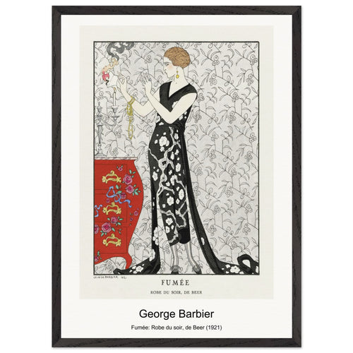 Fumée: Robe du soir, de Beer (1921) by George Barbier. Archival Print on Museum Quality Matte Paper. Premium Wood Framed Wall Art. Optimised Aspect Ratio.