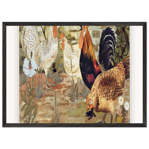 Coqs et poules from L'animal dans la décoration (1897) by Maurice Pillard Verneuil. Archival Print on Museum Quality Matte Paper. Premium Wood Framed Wall Art. Optimised Aspect Ratio.