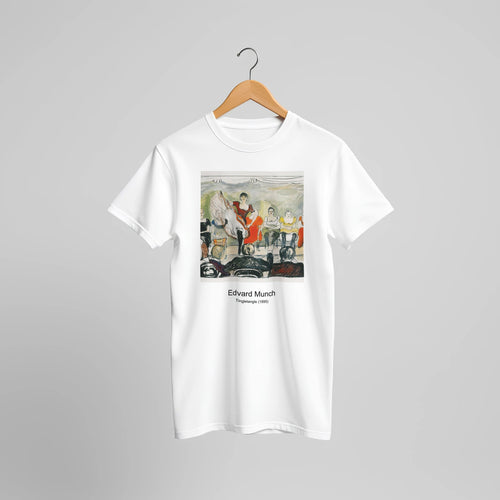 Tingletangle (1895) by Edvard Munch. Custom Print on a 100% Airlume Combed and Ring-Spun Cotton Unisex Crewneck T-shirt Original Aspect Ratio