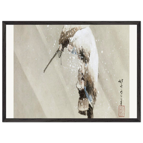 fisherman in a snow (1821) by Katsushika Hokusai. Archival Print on Museum Quality Matte Paper. Premium Wood Framed Wall Art. Optimised Aspect Ratio.