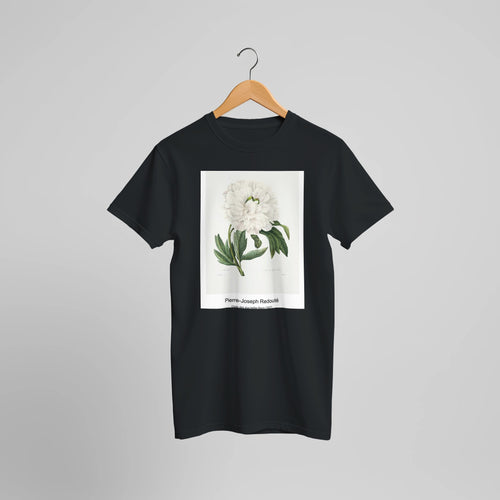 Carnation (1759-1840) by Pierre-Joseph Redouté. Custom Print on a 100% Airlume Combed and Ring-Spun Cotton Unisex Crewneck T-shirt Optimised Aspect Ratio.