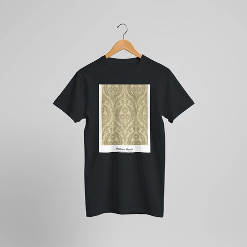 St. James pattern (1881) by William Morris. Custom Print on a 100% Airlume Combed and Ring-Spun Cotton Unisex Crewneck T-shirt Optimised Aspect Ratio.