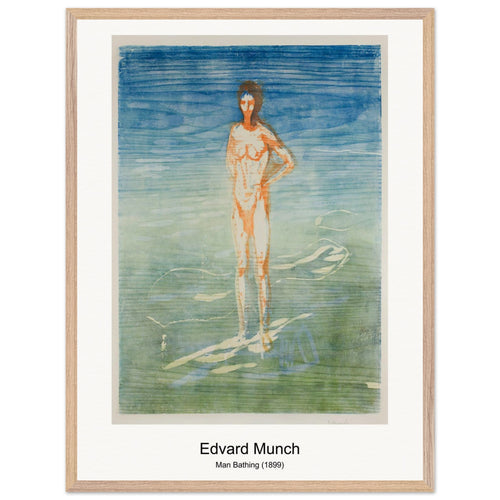 Man Bathing (1899) by Edvard Munch. Archival Print on Museum Quality Matte Paper. Premium Wood Framed Wall Art. Optimised Aspect Ratio.