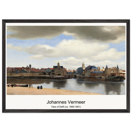 View of Delft (ca. 1660-1661) by Johannes Vermeer. Archival Print on Museum Quality Matte Paper. Premium Wood Framed Wall Art. Optimised Aspect Ratio.
