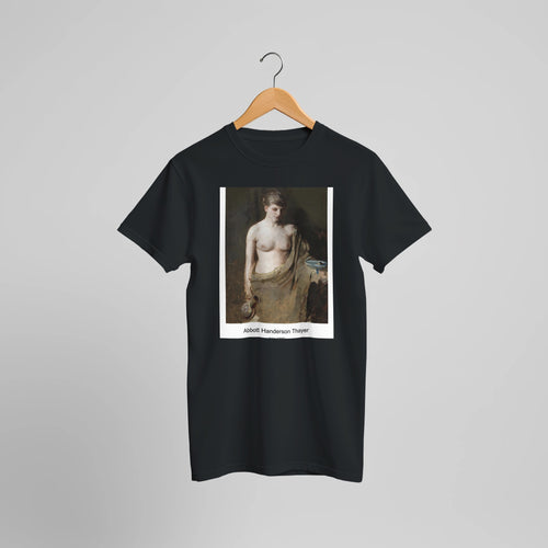 Hebe (1890) by Abbott Handerson Thayer. Custom Print on a 100% Airlume Combed and Ring-Spun Cotton Unisex Crewneck T-shirt Optimised Aspect Ratio.
