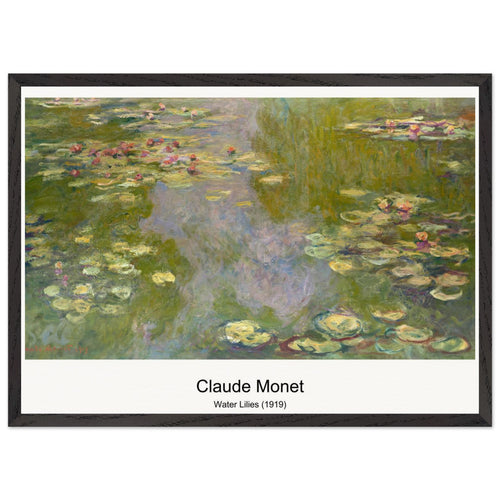 Water Lilies (1919) by Claude Monet. Archival Print on Museum Quality Matte Paper. Premium Wood Framed Wall Art. Optimised Aspect Ratio.