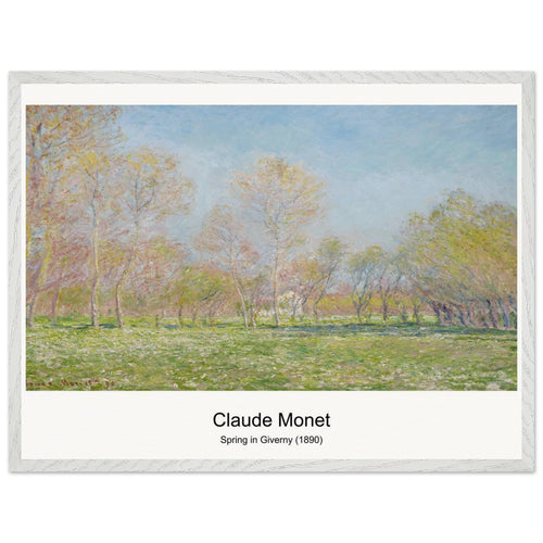 Spring in Giverny (1890) by Claude Monet. Archival Print on Museum Quality Matte Paper. Premium Wood Framed Wall Art. Optimised Aspect Ratio.