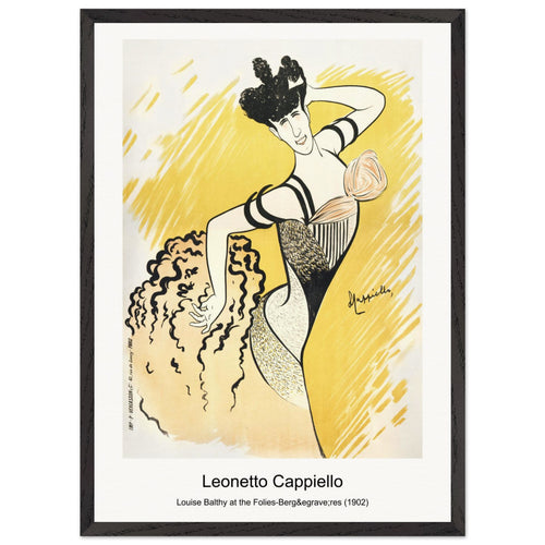 Louise Balthy at the Folies-Bergères (1902) by Leonetto Cappiello. Archival Print on Museum Quality Matte Paper. Premium Wood Framed Wall Art. Optimised Aspect Ratio.