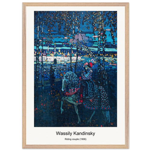 Riding couple (1906) by Wassily Kandinsky. Archival Print on Museum Quality Matte Paper. Premium Wood Framed Wall Art. Optimised Aspect Ratio.