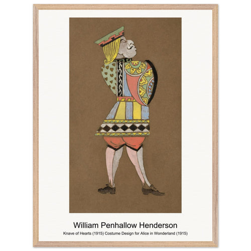 Knave of Hearts (1915) Costume Design for Alice in Wonderland (1915) by William Penhallow Henderson. Archival Print on Museum Quality Matte Paper. Premium Wood Framed Wall Art. Original Aspect Ratio