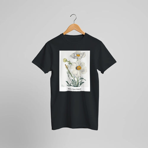 Matilija Poppy (Romneya coulteri) (1931) by Mary Vaux Walcott. Custom Print on a 100% Airlume Combed and Ring-Spun Cotton Unisex Crewneck T-shirt Optimised Aspect Ratio.