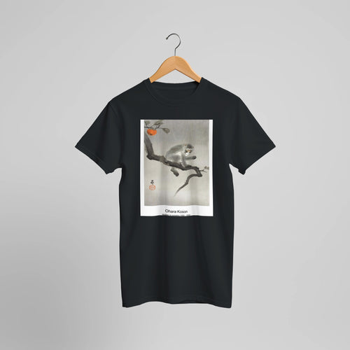 Swallow with Peony (1900 - 1930) by Ohara Koson. Custom Print on a 100% Airlume Combed and Ring-Spun Cotton Unisex Crewneck T-shirt Optimised Aspect Ratio.