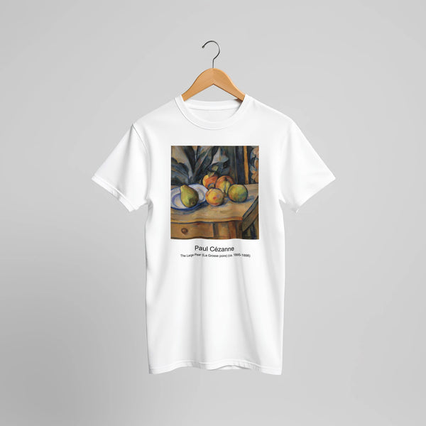A Table Corner (Un coin de table) (ca. 1895) by Paul Cézanne. Custom Print on a 100% Airlume Combed and Ring-Spun Cotton Unisex Crewneck T-shirt Original Aspect Ratio