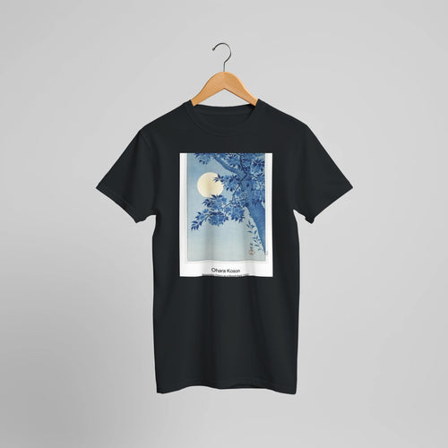 Studieblad met planten en watervogels (study sheet with plants and waterfowl) (1847) by Joseph August Knip. Custom Print on a 100% Airlume Combed and Ring-Spun Cotton Unisex Crewneck T-shirt Optimised Aspect Ratio.