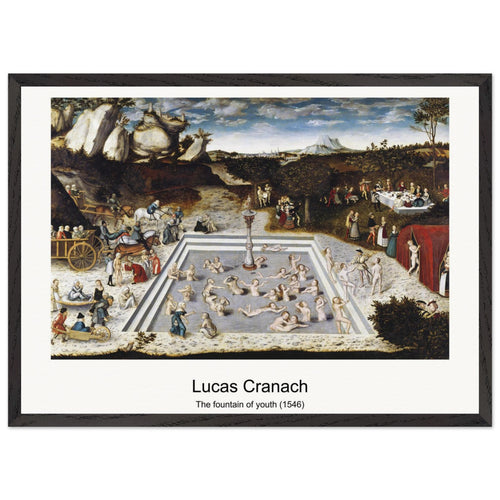 The fountain of youth (1546) by Lucas Cranach the Elder. Archival Print on Museum Quality Matte Paper. Premium Wood Framed Wall Art. Original Aspect Ratio