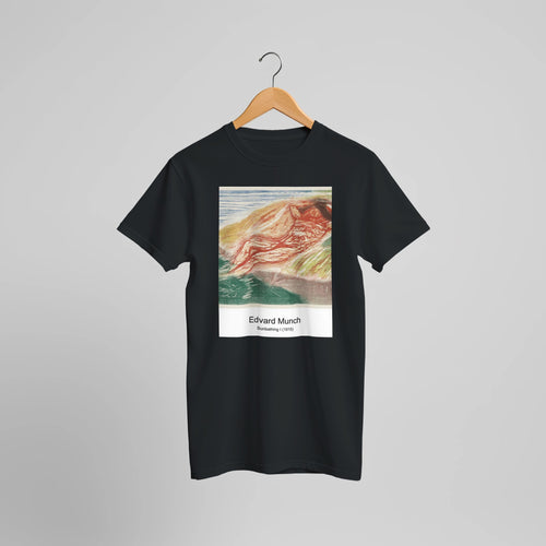 Sunbathing I (1915) by Edvard Munch. Custom Print on a 100% Airlume Combed and Ring-Spun Cotton Unisex Crewneck T-shirt Optimised Aspect Ratio.