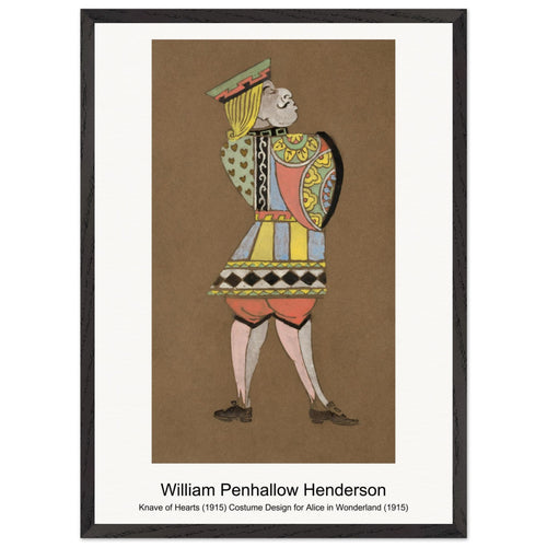 Knave of Hearts (1915) Costume Design for Alice in Wonderland (1915) by William Penhallow Henderson. Archival Print on Museum Quality Matte Paper. Premium Wood Framed Wall Art. Original Aspect Ratio