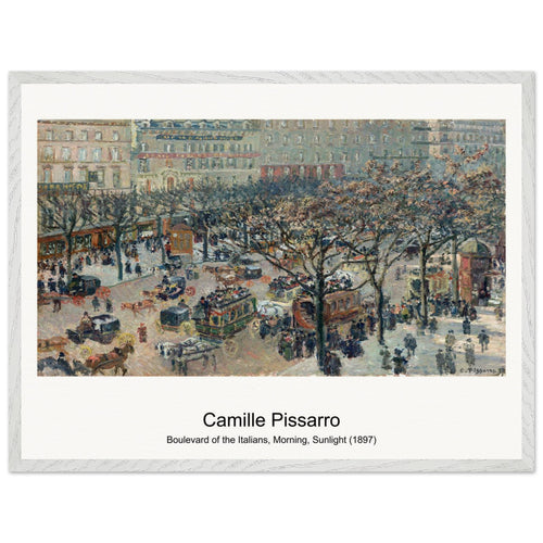 Boulevard of the Italians, Morning, Sunlight (1897) by Camille Pissarro. Archival Print on Museum Quality Matte Paper. Premium Wood Framed Wall Art. Optimised Aspect Ratio.
