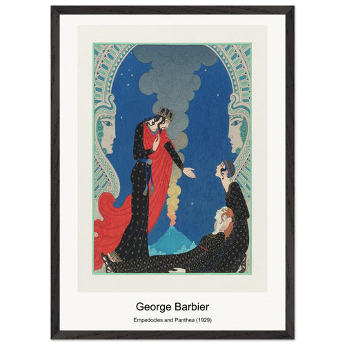 Empedocles and Panthea (1929) by George Barbier. Archival Print on Museum Quality Matte Paper. Premium Wood Framed Wall Art. Optimised Aspect Ratio.