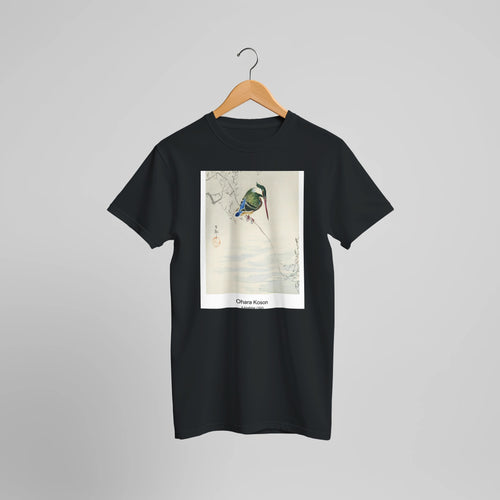 Blooming lotus flowers (1920 - 1930) by Ohara Koson. Custom Print on a 100% Airlume Combed and Ring-Spun Cotton Unisex Crewneck T-shirt Optimised Aspect Ratio.