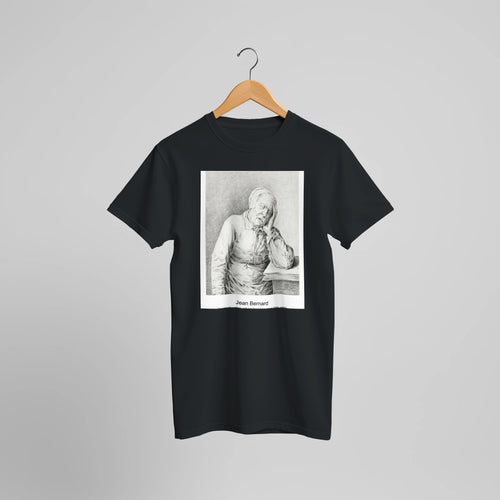 Sleeping old woman, with her head in her hand (1775-1833) by Jean Bernard. Custom Print on a 100% Airlume Combed and Ring-Spun Cotton Unisex Crewneck T-shirt Optimised Aspect Ratio.