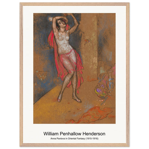 Anna Pavlova in Oriental Fantasy (1915-1916) by William Penhallow Henderson. Archival Print on Museum Quality Matte Paper. Premium Wood Framed Wall Art. Original Aspect Ratio