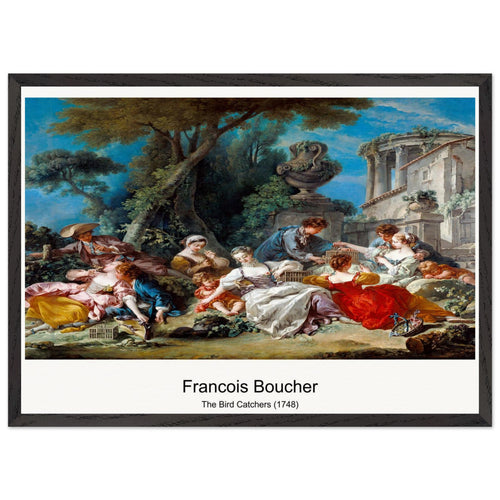 The Bird Catchers (1748) by François Boucher. Archival Print on Museum Quality Matte Paper. Premium Wood Framed Wall Art. Optimised Aspect Ratio.