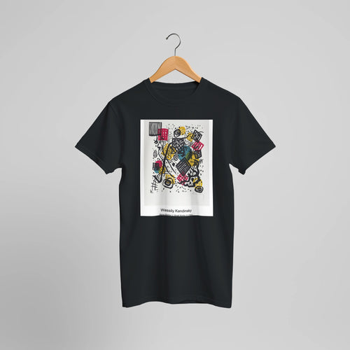 Composition 2 (1911) by Wassily Kandinsky. Custom Print on a 100% Airlume Combed and Ring-Spun Cotton Unisex Crewneck T-shirt Optimised Aspect Ratio.