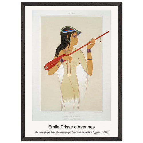 Mandore player from Mandore player from Histoire de l'Art Égyptien (1878) by Émile Prisse d'Avennes. Archival Print on Museum Quality Matte Paper. Premium Wood Framed Wall Art. Optimised Aspect Ratio.