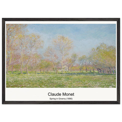 Spring in Giverny (1890) by Claude Monet. Archival Print on Museum Quality Matte Paper. Premium Wood Framed Wall Art. Optimised Aspect Ratio.