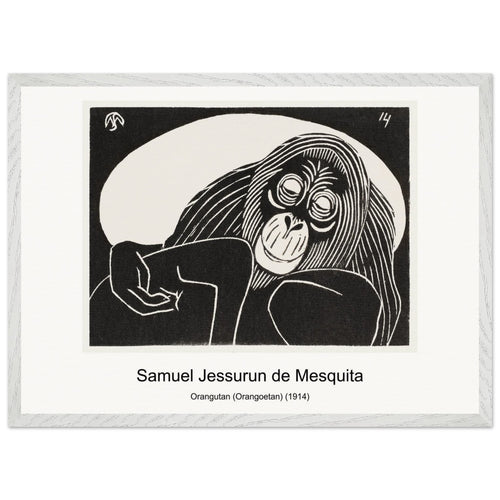 Orangutan (Orangoetan) (1914) by Samuel Jessurun de Mesquita. Archival Print on Museum Quality Matte Paper. Premium Wood Framed Wall Art. Original Aspect Ratio