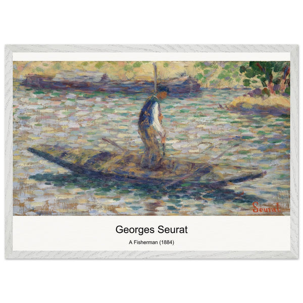 A Fisherman (1884) by Georges Seurat. Archival Print on Museum Quality Matte Paper. Premium Wood Framed Wall Art. Optimised Aspect Ratio.