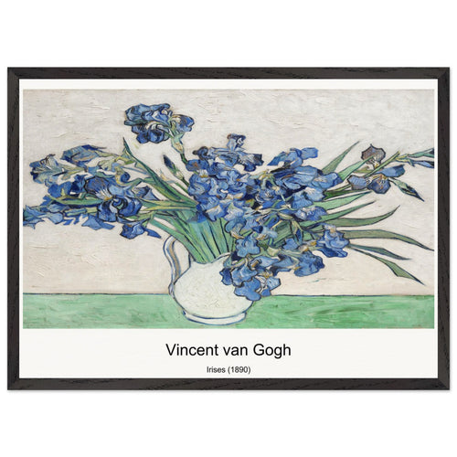 Irises (1890) by Vincent van Gogh. Archival Print on Museum Quality Matte Paper. Premium Wood Framed Wall Art. Optimised Aspect Ratio.