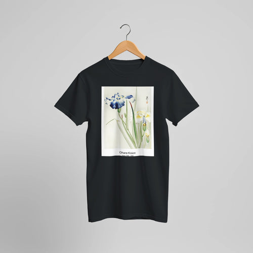 Kingfisher in the snow (1925 - 1936) by Ohara Koson. Custom Print on a 100% Airlume Combed and Ring-Spun Cotton Unisex Crewneck T-shirt Optimised Aspect Ratio.