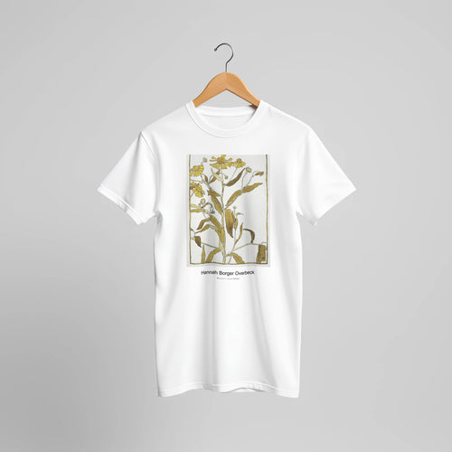 Sneeze weed (1915) by Hannah Borger Overbeck. Custom Print on a 100% Airlume Combed and Ring-Spun Cotton Unisex Crewneck T-shirt Original Aspect Ratio