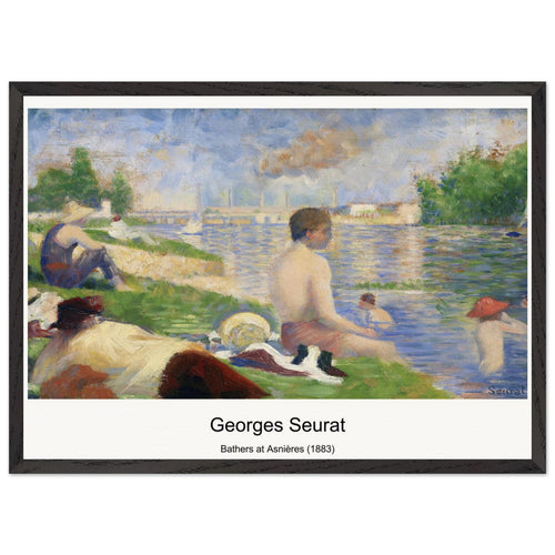 Bathers at Asnières (1883) by Georges Seurat. Archival Print on Museum Quality Matte Paper. Premium Wood Framed Wall Art. Optimised Aspect Ratio.