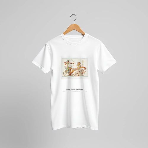 Ramses-Meïamoun fight against Katas on the edge of Orontes (1878) by Émile Prisse d'Avennes. Custom Print on a 100% Airlume Combed and Ring-Spun Cotton Unisex Crewneck T-shirt Original Aspect Ratio